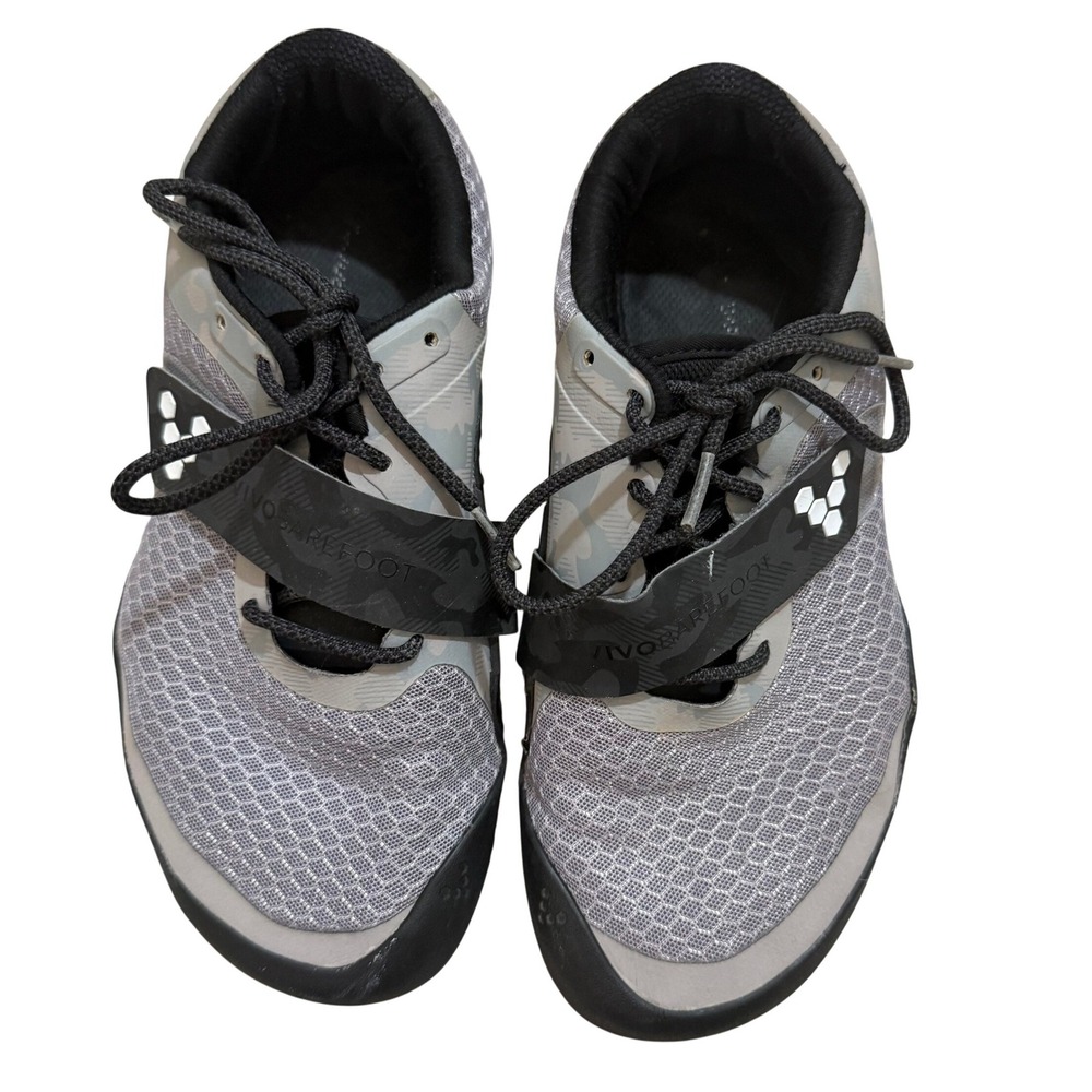 Vivobarefoot Motus Mens Barefoot Training Shoes Grey Camo Sneakers EU 42 US 9